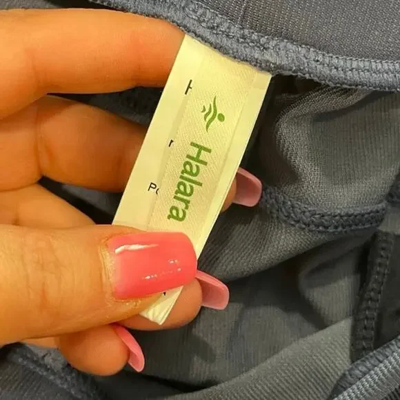 Halara Womens High Waisted Wide Leg Pants Stretch Pull-On Pockets Blue Size L - Picture 9 of 10